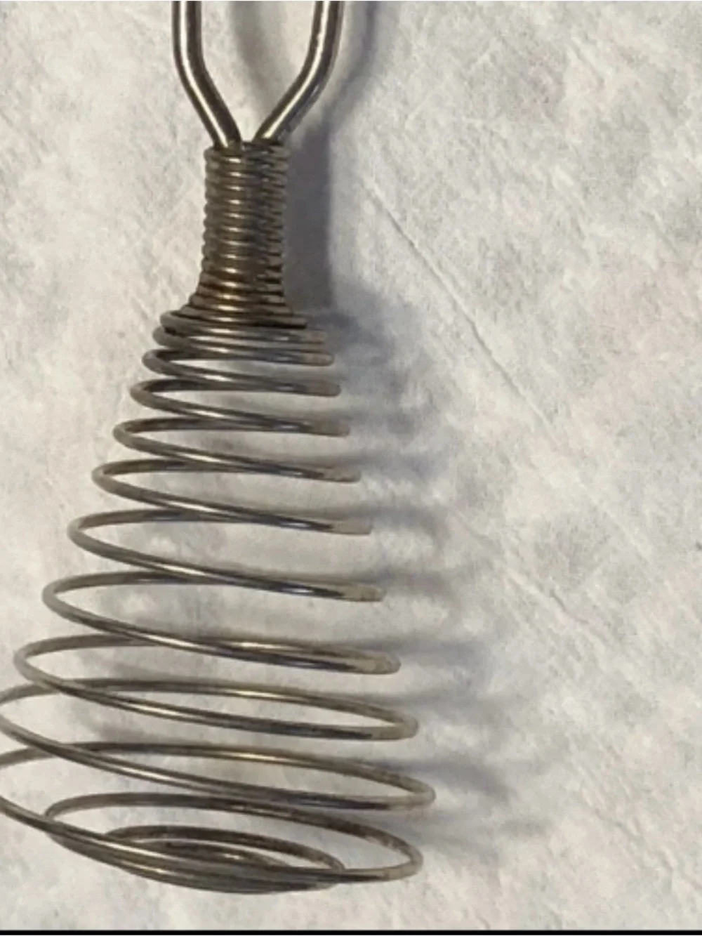 Old Kitchen Utensil Whisk Spiral Wire Metal 8” Long